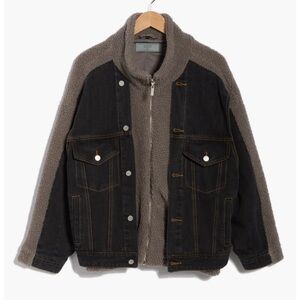 Blank NYC High Pile Fleece Trim Denim Jacket in size XS